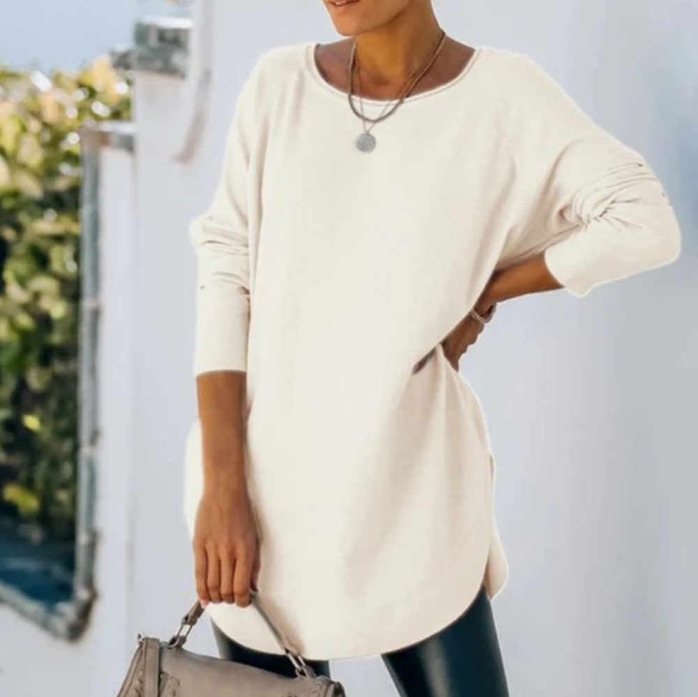 Michael Kors Long Cream Colored Light Dress Sweater Size M